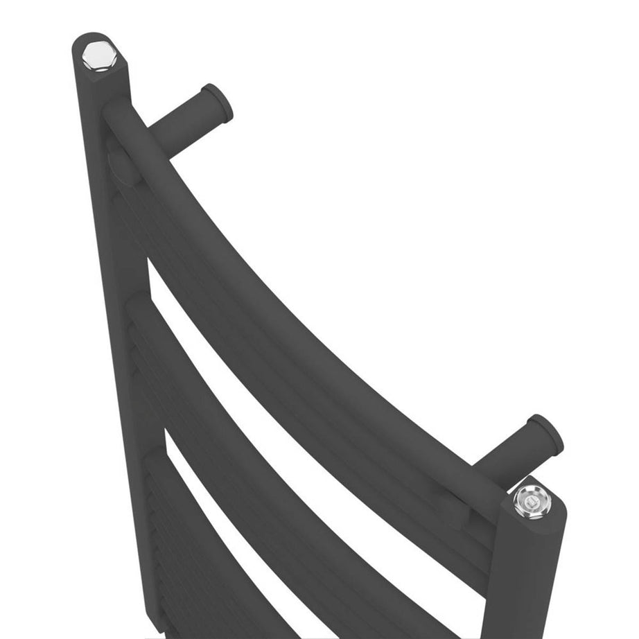 Flomasta Towel Rail Radiator Matt Black Curved Bathroom Warmer Ladder 100x50cm - Image 3