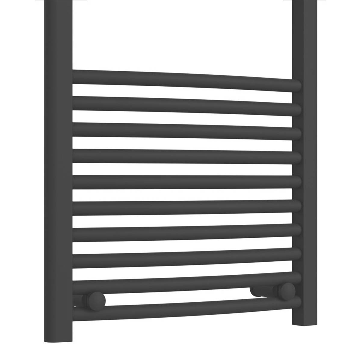 Flomasta Towel Rail Radiator Matt Black Curved Warmer 1000mm x 500mm 1521BTU - Image 4