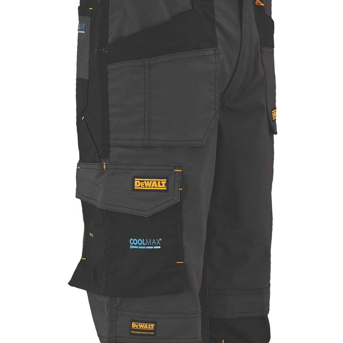 DeWalt Work Trousers Mens Slim Fit Black Grey Breathable Multi Pocket 40"W 31"L - Image 4