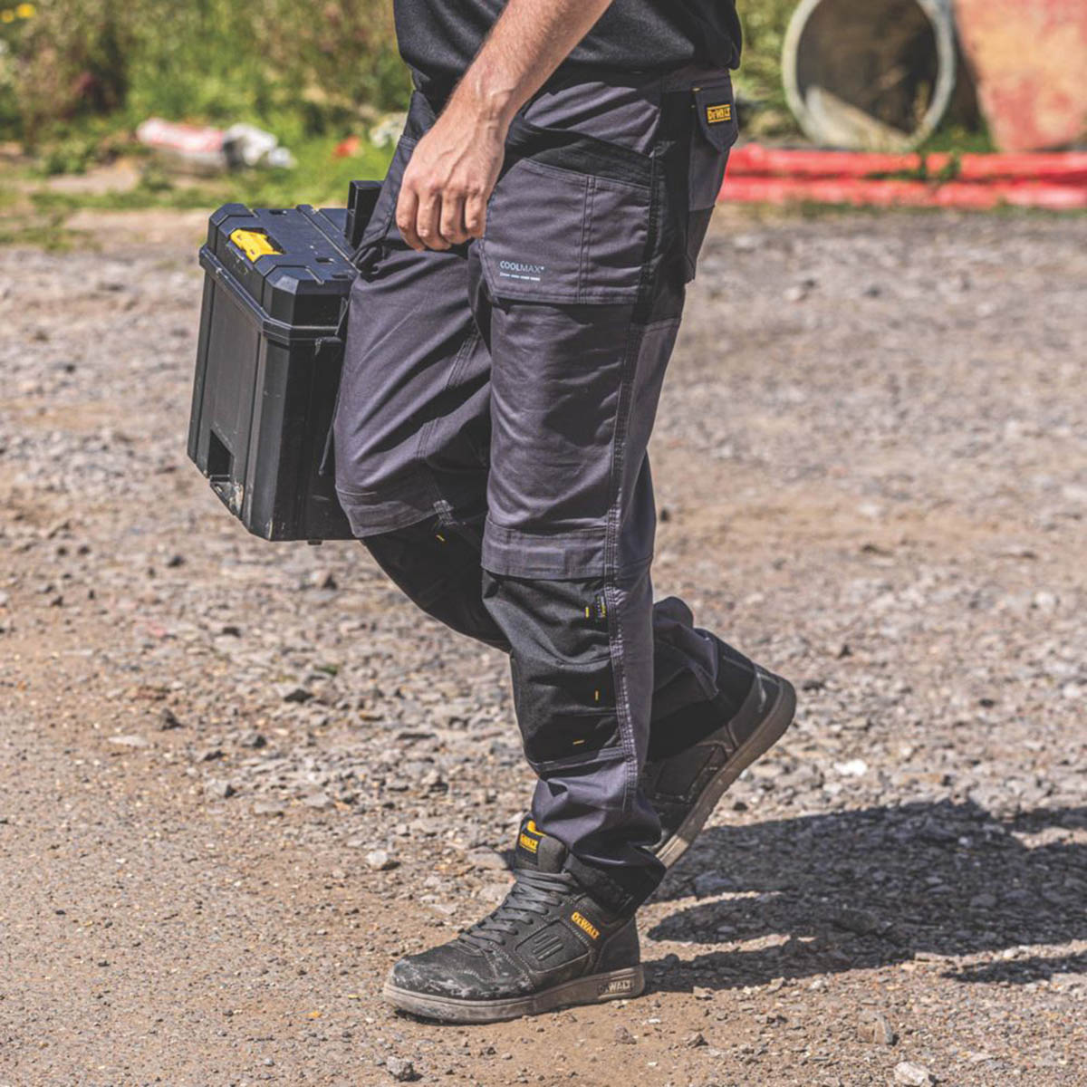 DeWalt Work Trousers Mens Slim Fit Black Grey Breathable Multi Pocket 40"W 31"L - Image 5