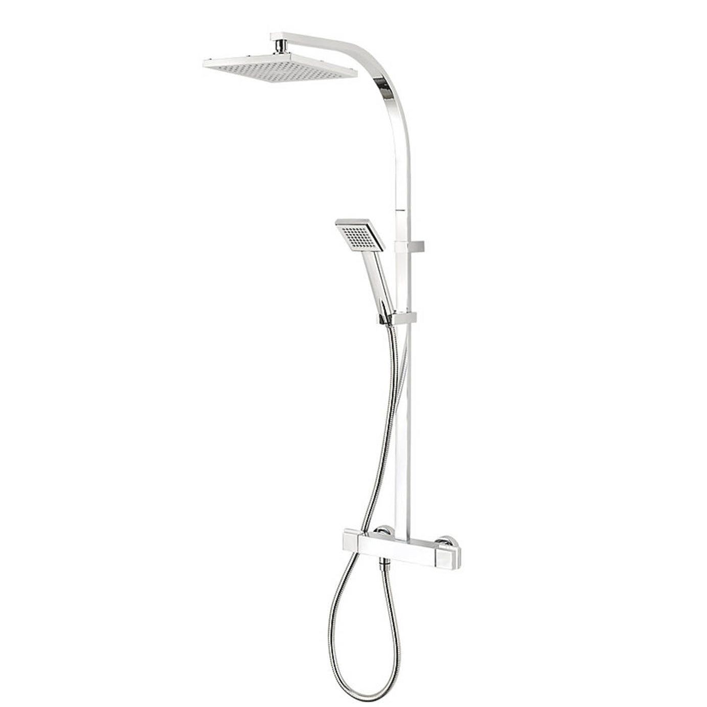 Triton Bathroom Mixer Shower Exposed Thermostatic Chrome Square Twin Head - Image 1