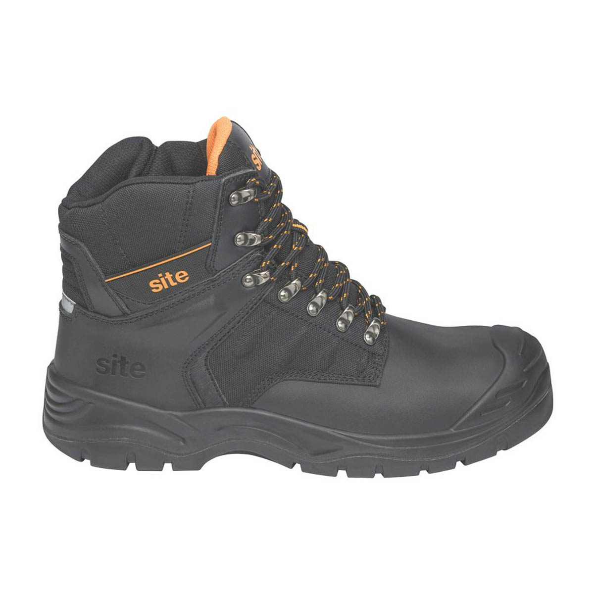 Site Safety Boots Mens Standard Fit Black Leather Waterproof Steel Toe Size 7 - Image 2