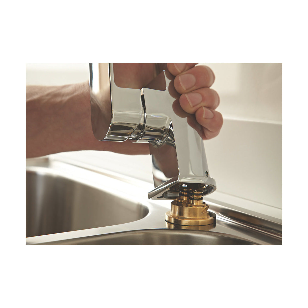 Bristan Kitchen Tap Mono Mixer Chrome Double Lever Ceramic Disc Modern Faucet - Image 2