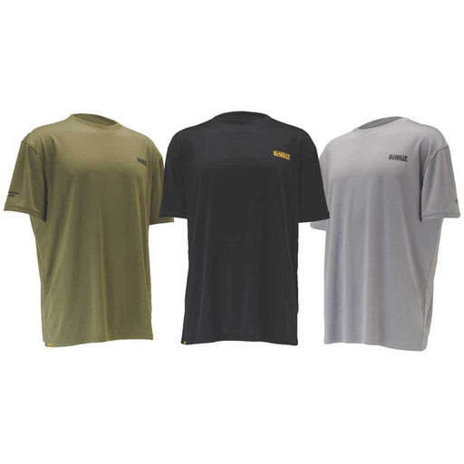 DeWalt Mens T-Shirt Short Sleeve Black Gunsmoke & Grey Large 45" Chest 3 Pack - Image 1