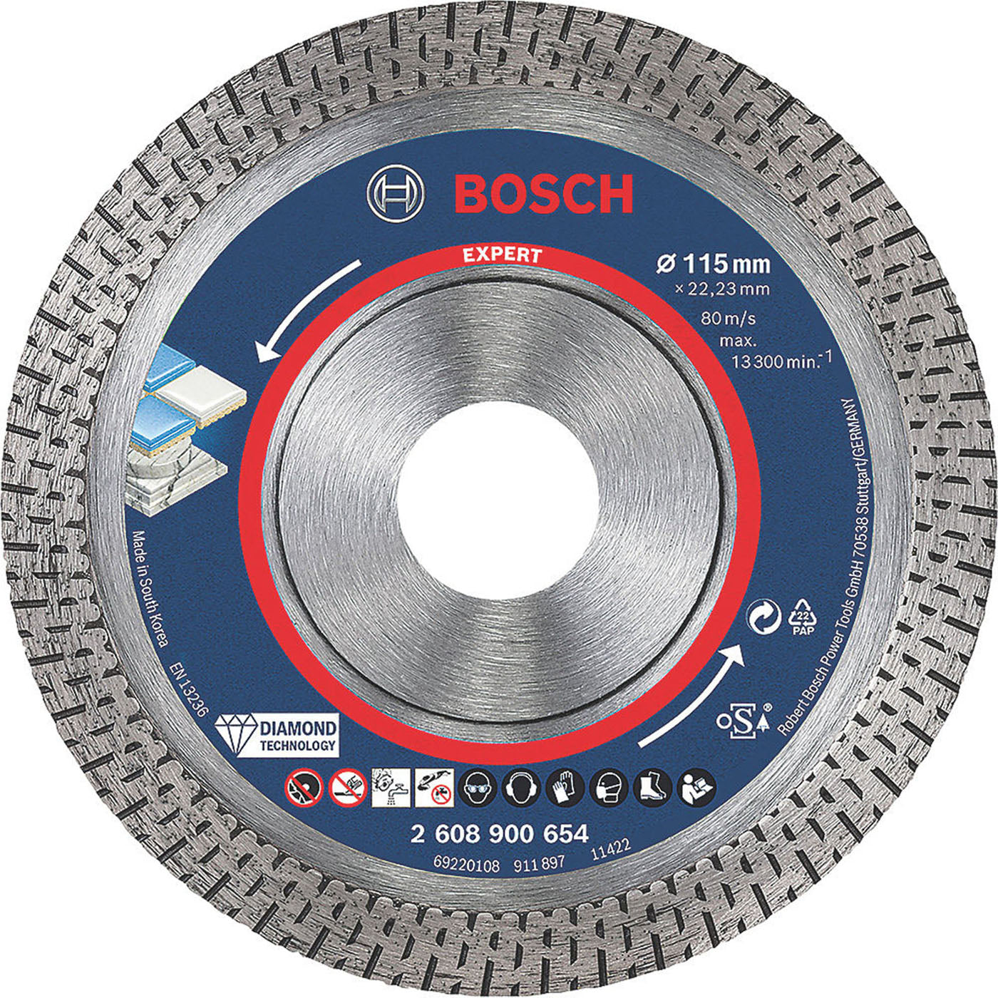 Bosch Diamond Cutting Disc Expert Tile Porcelain For Angle Grinders 115x22.23mm - Image 1