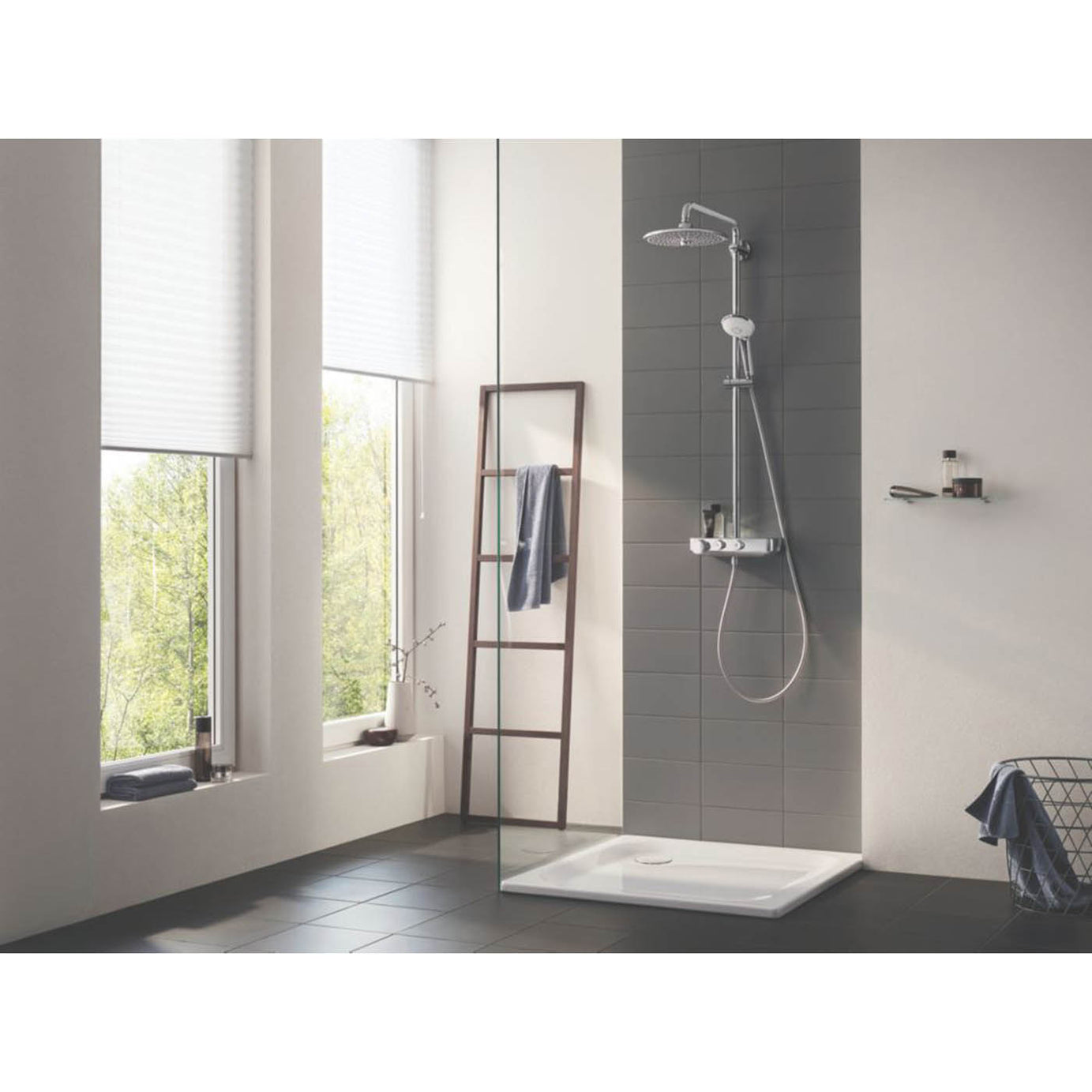 Grohe Thermostatic Mixer Shower 3 Spray Pattern SmartControl Dual Head Chrome - Image 2
