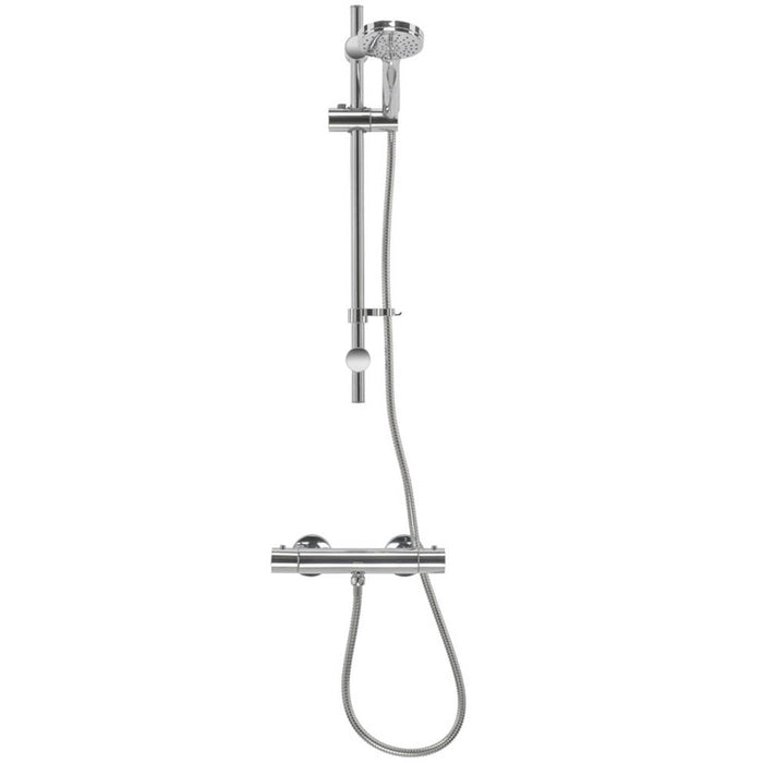 Croydex Thermostatic Shower Faucet Set Round Chrome 3-Spray Patterns Modern - Image 1