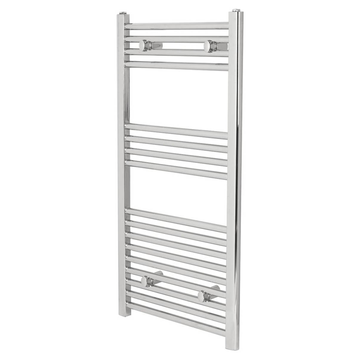 Towel Rail Radiator Chrome Flat Dual Fuel Bathroom Warmer Ladder (H)100x(W)50cm - Image 1