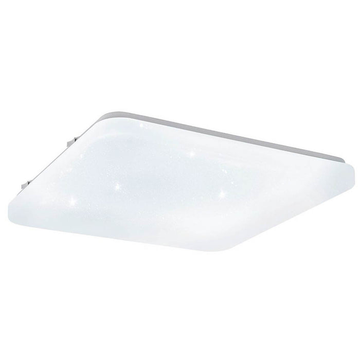 Ceiling Light LED Warm White Square White Steel Finish Crystal Effect Compact - Image 2