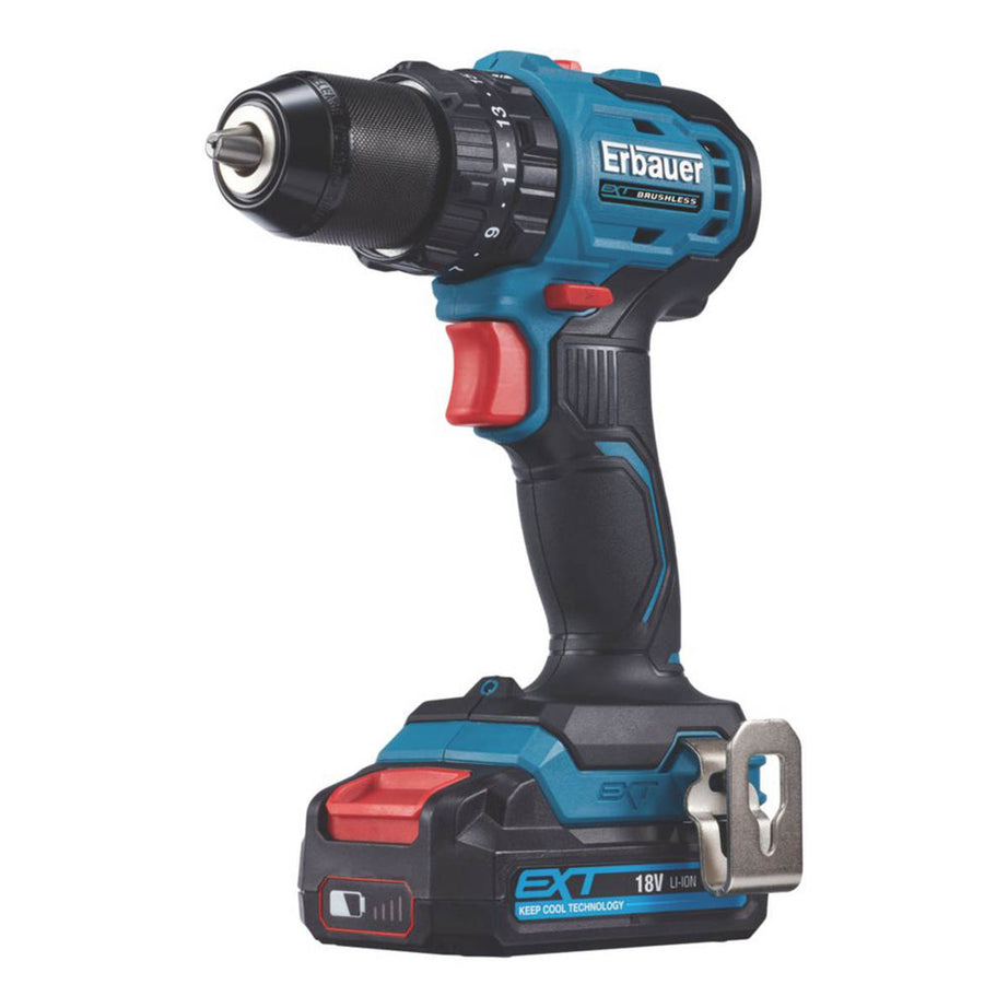 Erbauer Combi Drill Cordless 18V 2x2.0Ah Li-Ion ECCD18-Li Brushless Compact - Image 2