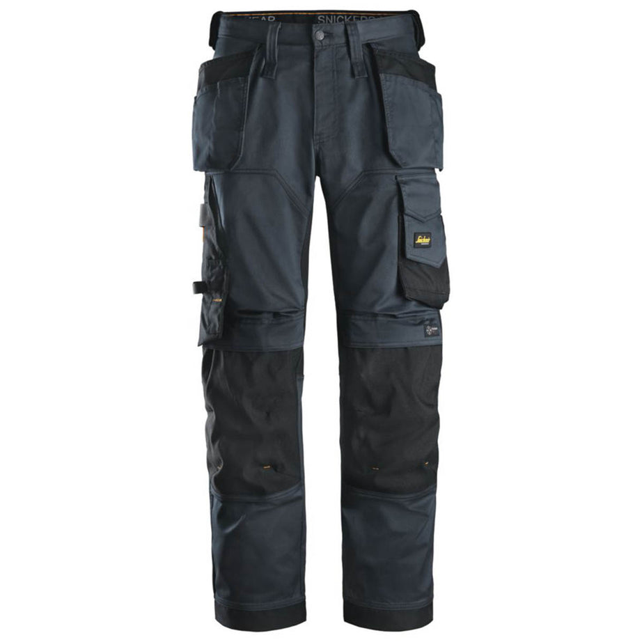Snickers Mens Work Trousers Stretch Relaxed Fit Pockets Steel Grey 36" W 30" L - Image 1