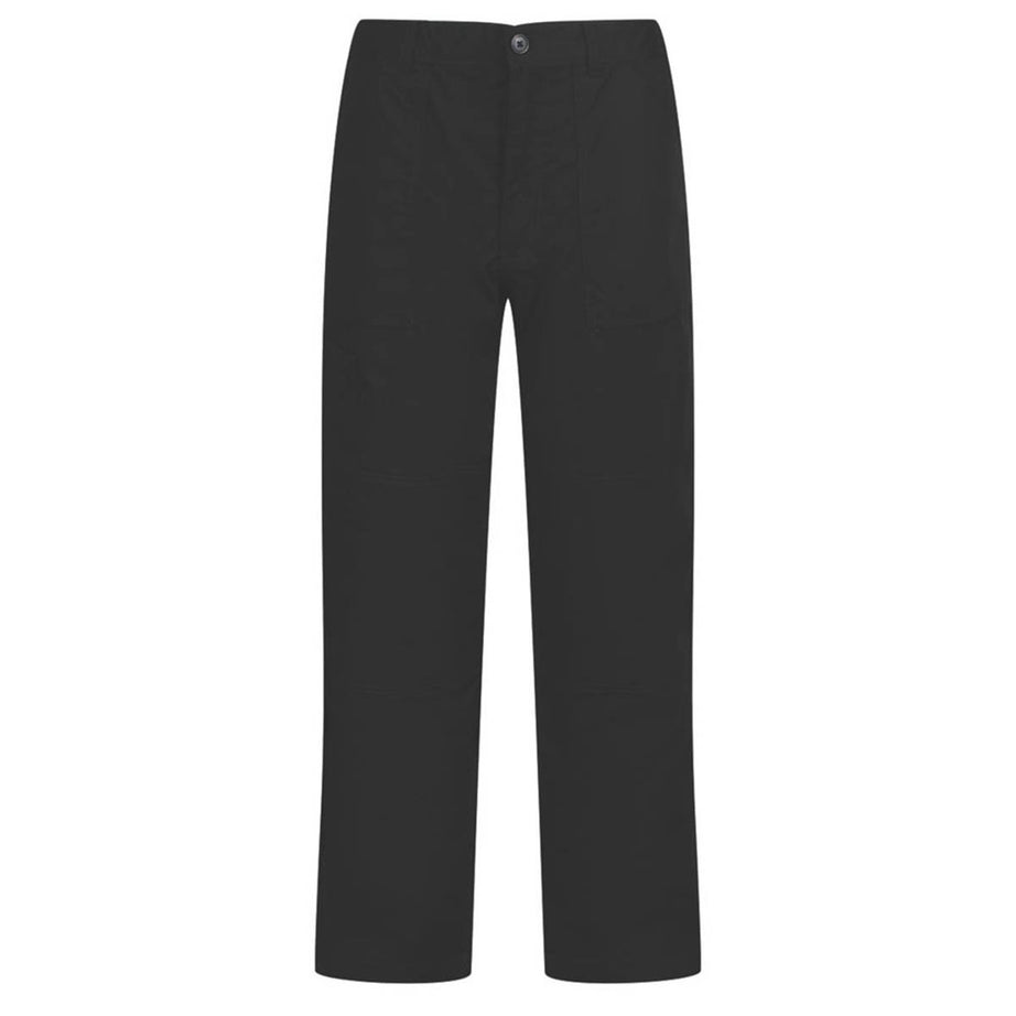 Regatta Mens Work Trousers 5 Pockets Black Lined Water Repellent 32" W 33" L - Image 1