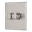 Dimmer Wall Switch 2-Gang 2-Way Rotary Screwless Brushed Steel Flat Profile - Image 1