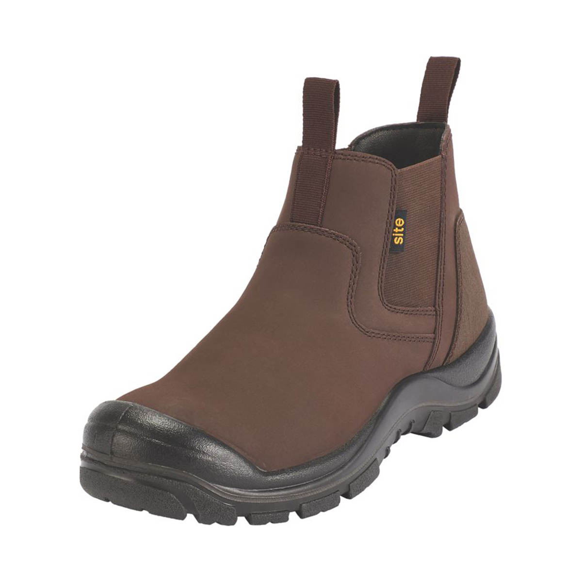 Site Safety Dealer Boots Mens Brown Standard Fit Leather Steel Toe Cap Size 10 - Image 1