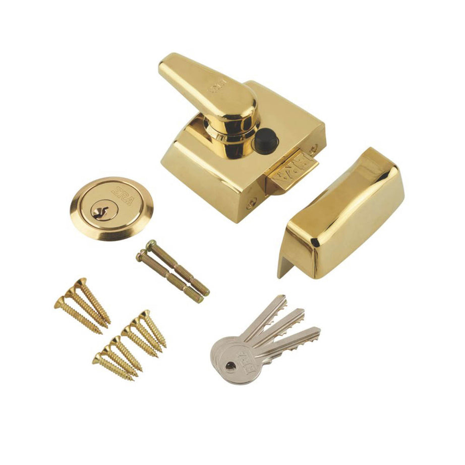 ERA Replacement Night Latch 40mm Backset 1430-37-1 Polished Chrome 3 Keys - Image 1