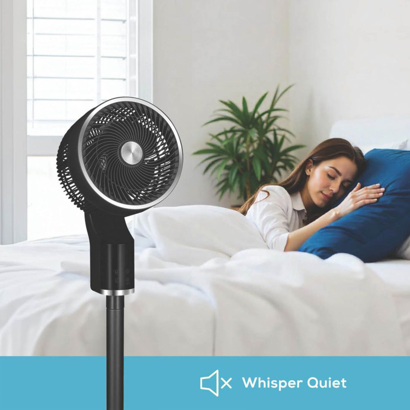 TCP Pedestal Fan 255mm Black & Silver 3-Speed 3D Oscillation Remote Control 240V - Image 4