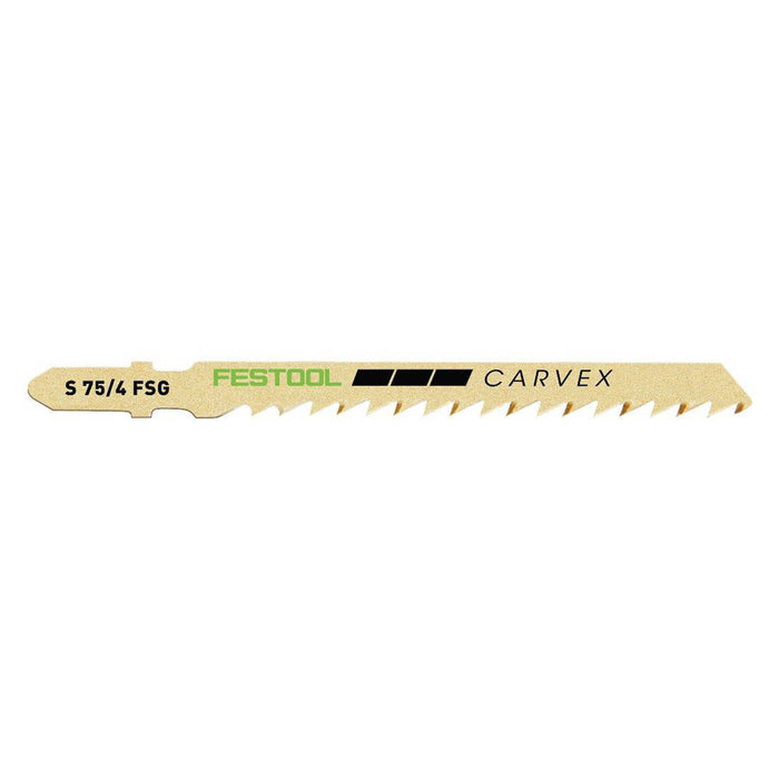 Festool Jigsaw Blades 204316CARVEXS75/4FSG/5 Wood Universal 75mm Pack Of 5 - Image 2