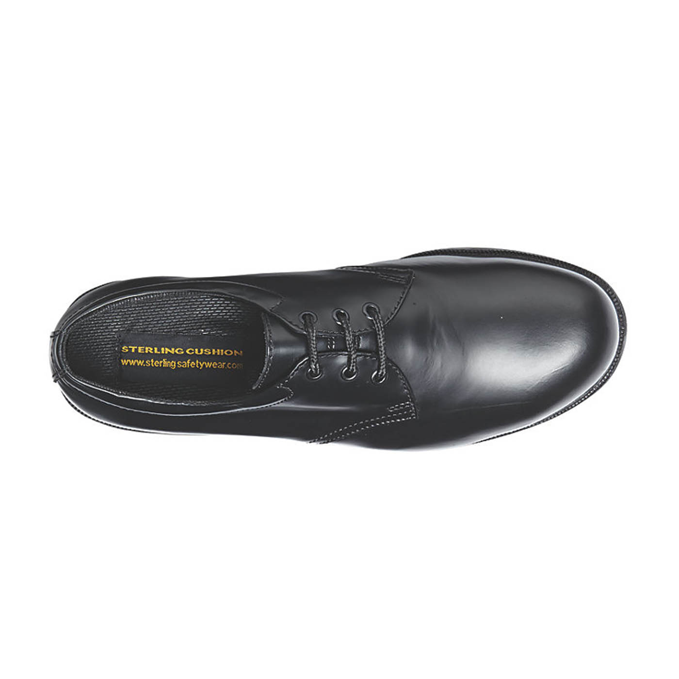 Safety Shoes Mens Wide Fit Black Leather Steel Toe Lightweight Flexible Size 9 - Image 2