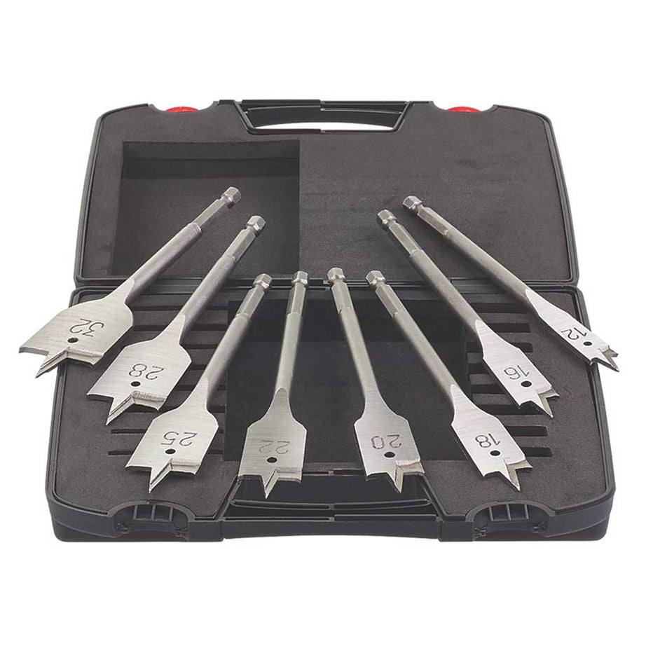 Milwaukee Drill Bit Set Flat Hex Shank Precision Ground Tip Wood Pack Of 8 - Image 1