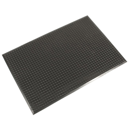 Anti-Fatigue Floor Mat Rubber Charcoal Bubble Top Anti Slip Home 0.9 x 0.6m - Image 1