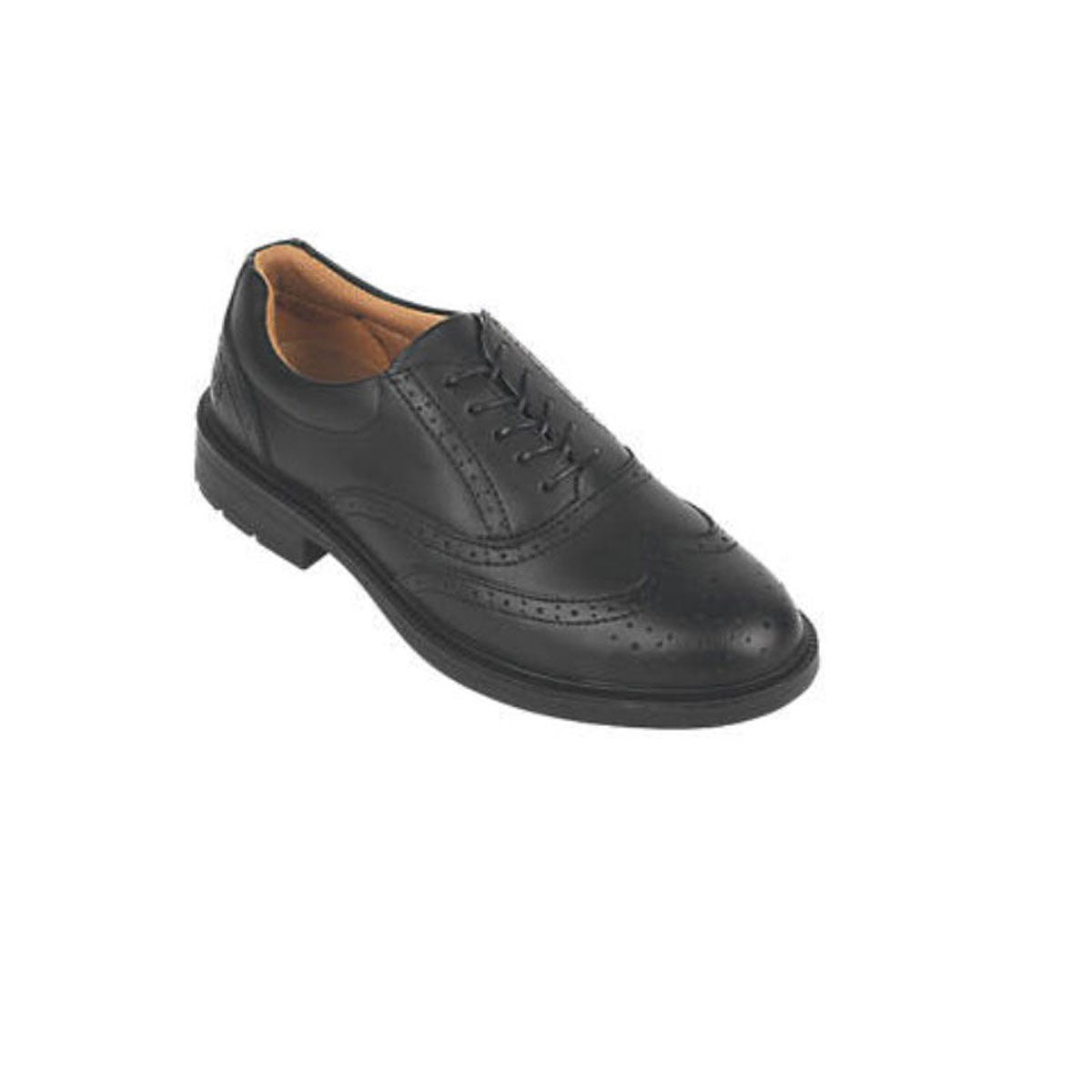 Safety Shoes Mens Wide Fit Black Leather Flat Heel Work Boots Steel Toe Size 7 - Image 2