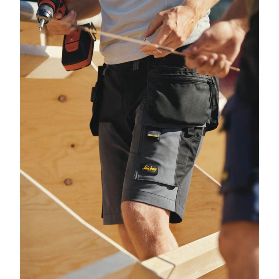Snickers 6175 Stretch Work Shorts Steel Grey / Black 35" W - Image 3