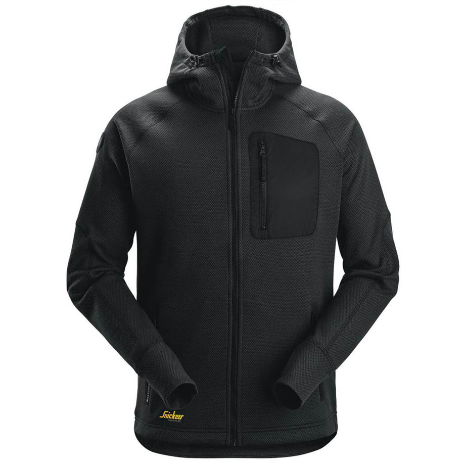 Snickers Work Hoodie Mens Regular Fit Black Breathable X Large 46" Chest - Image 1
