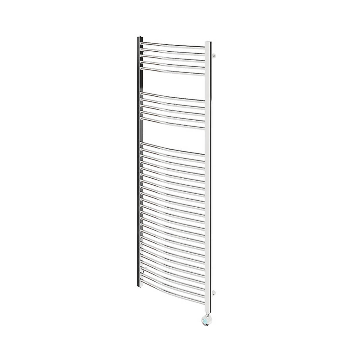 Flomasta Towel Rail Radiator Electric Chrome Curved 1600mm x 600mm 1706BTU - Image 1