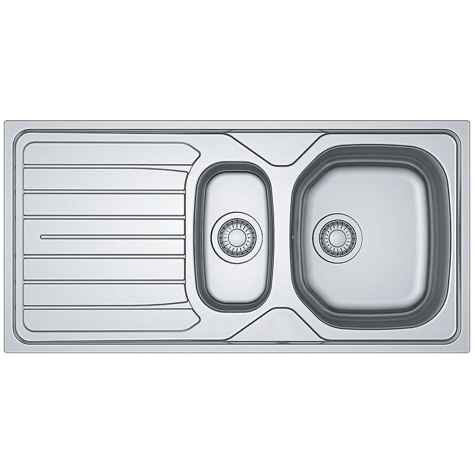 Kitchen Sink And Tap Mixer Set 1.5 Bowl Inset Reversible Double Lever Waste - Image 2