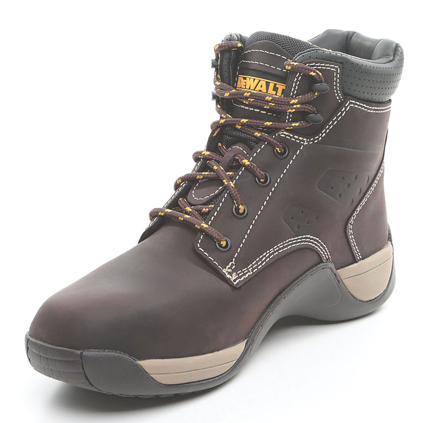DeWalt Safety Boots Mens Wide Fit Brown Leather Work Shoes Steel Toe Size 12 - Image 4