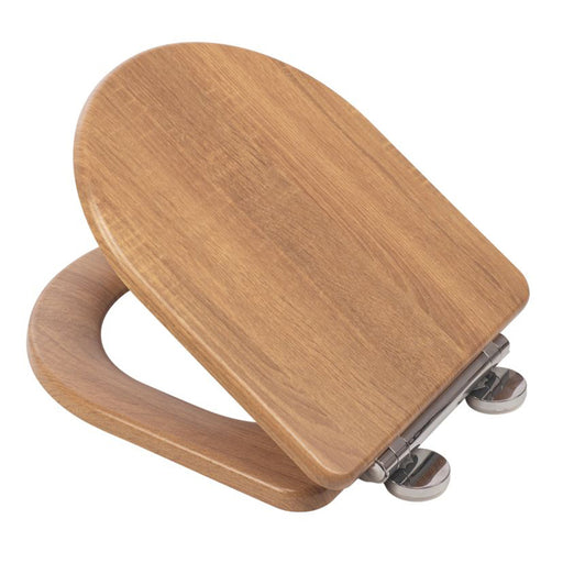Universal Toilet Seat Wooden Bathroom Oval Soft Close Adjustable Quick Release - Image 1