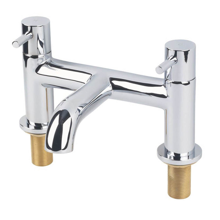 Bath Filler Tap Basin Waterfall Chrome Brass Modern Ceramic Disc Deck Mounted - Image 1