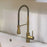 Swirl Kitchen Tap Mixer Single Lever Swivel Spout Brushed Brass Contemporary - Image 2