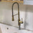 Swirl Kitchen Tap Mixer Single Lever Swivel Spout Brushed Brass Contemporary - Image 3