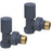 Towelrads Radiator Valve Brass Anthracite Angled Manual  15mm x 1/2" 2 Pack - Image 2