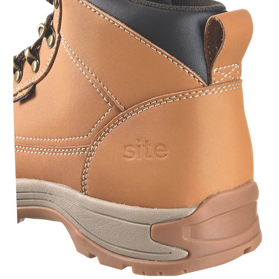 Site Safety Boots Mens Wide Fit Brown Leather Lightweight Steel Toe Size 11 - Image 5