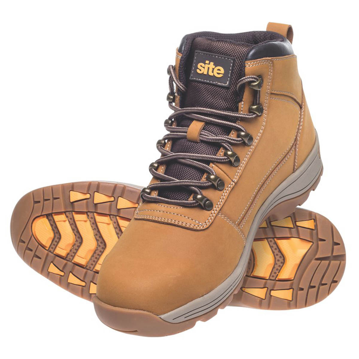 Site Safety Boots Mens Wide Fit Brown Leather Lightweight Steel Toe Size 11 - Image 6