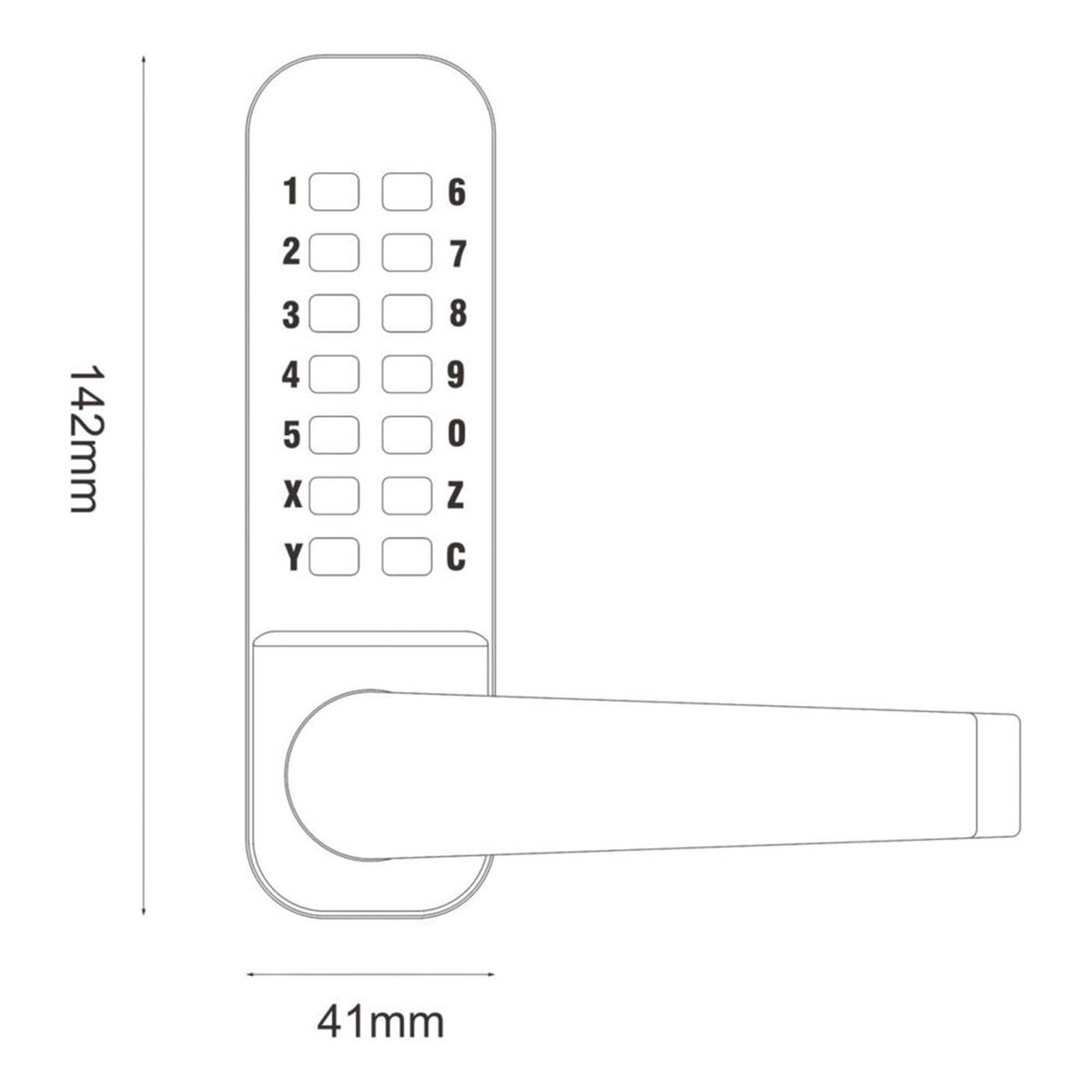 Push-Button Lock With Handle 37.5mm Black 4-6 Digit Code Length Keyless Indoor - Image 4