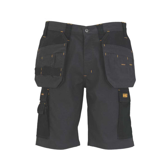 DeWalt Work Shorts Mens Slim Fit Grey Black Multi Pockets Cargo Breathable 32"W - Image 1