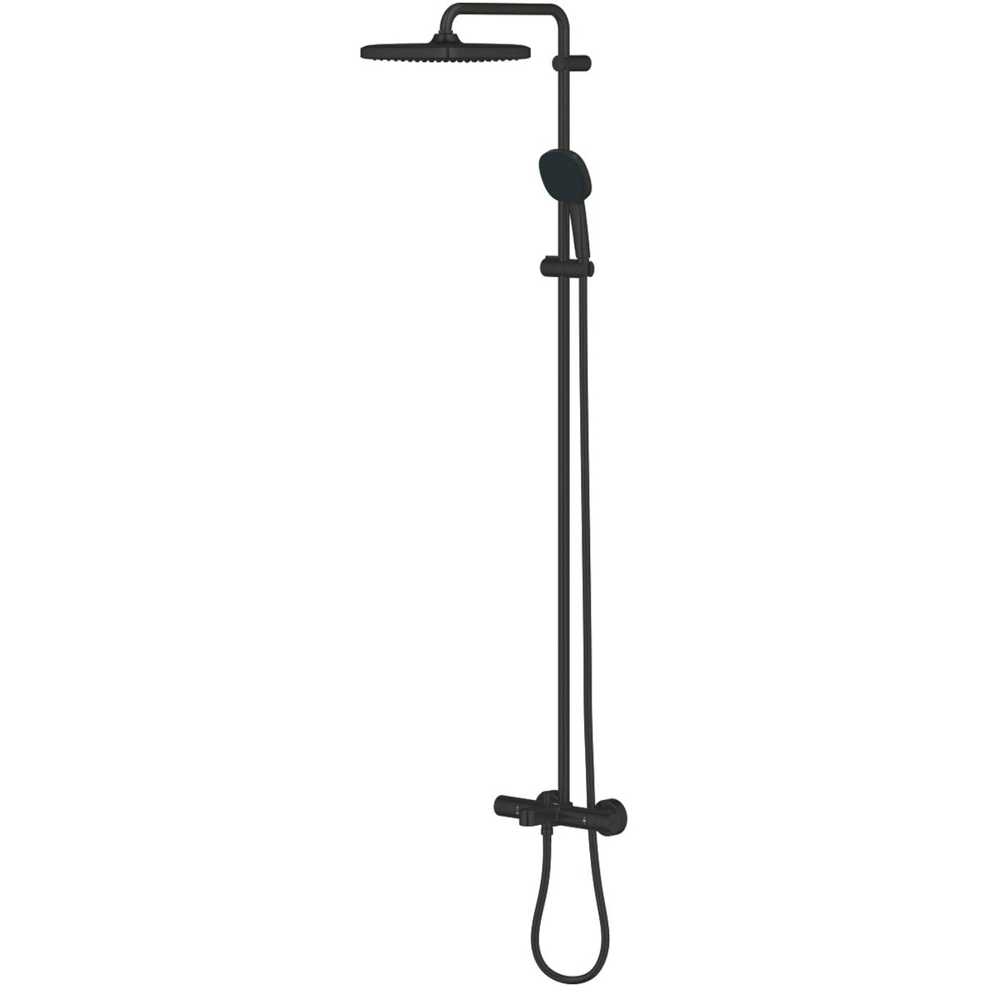 Bathroom Thermostatic Shower Mixer Black Twin Square Head 2 Spray Patterns - Image 4