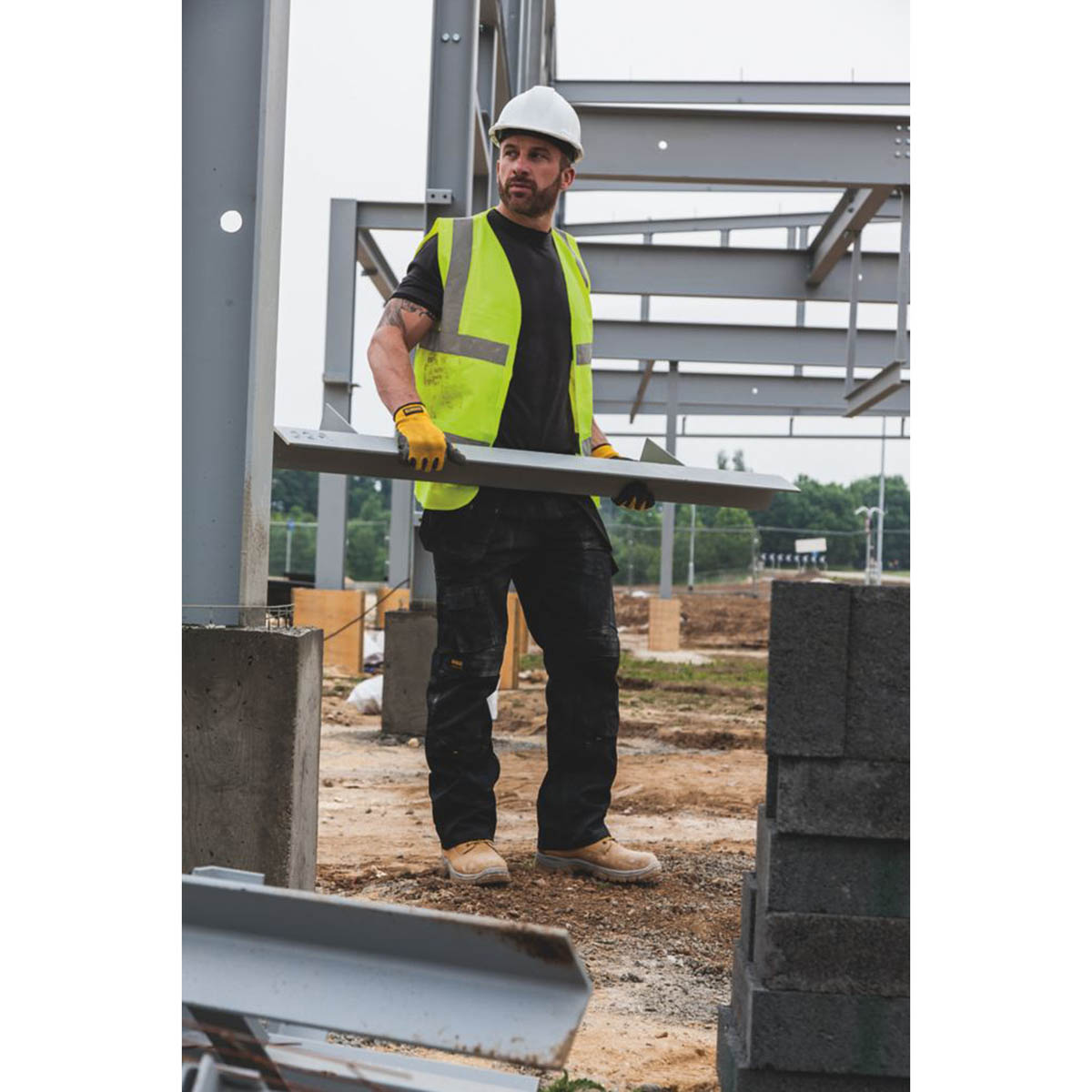 DeWalt Mens Work Trousers Black Breathable Comfort Straight Leg 30" W 33" L - Image 3