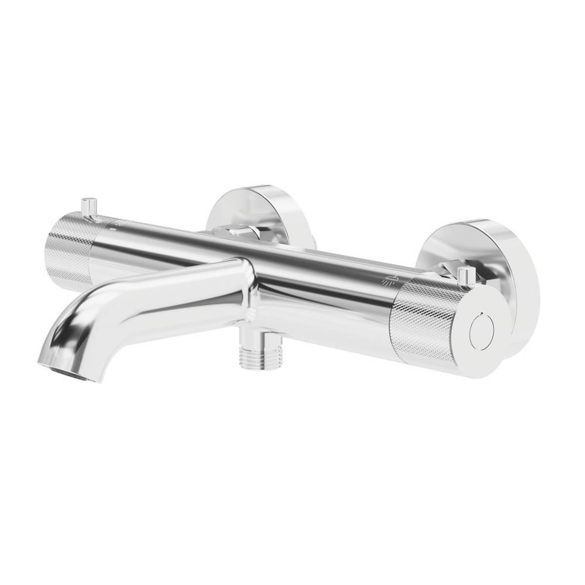 Swirl Thermostatic Bath Filler Shower Mixer Tap Valve With Diverter Double Lever - Image 1