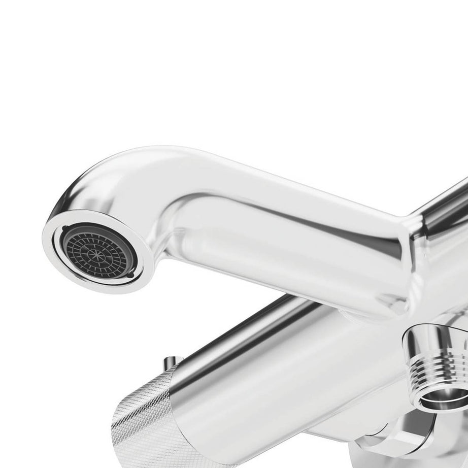 Swirl Thermostatic Bath Filler Shower Mixer Tap Valve With Diverter Double Lever - Image 2