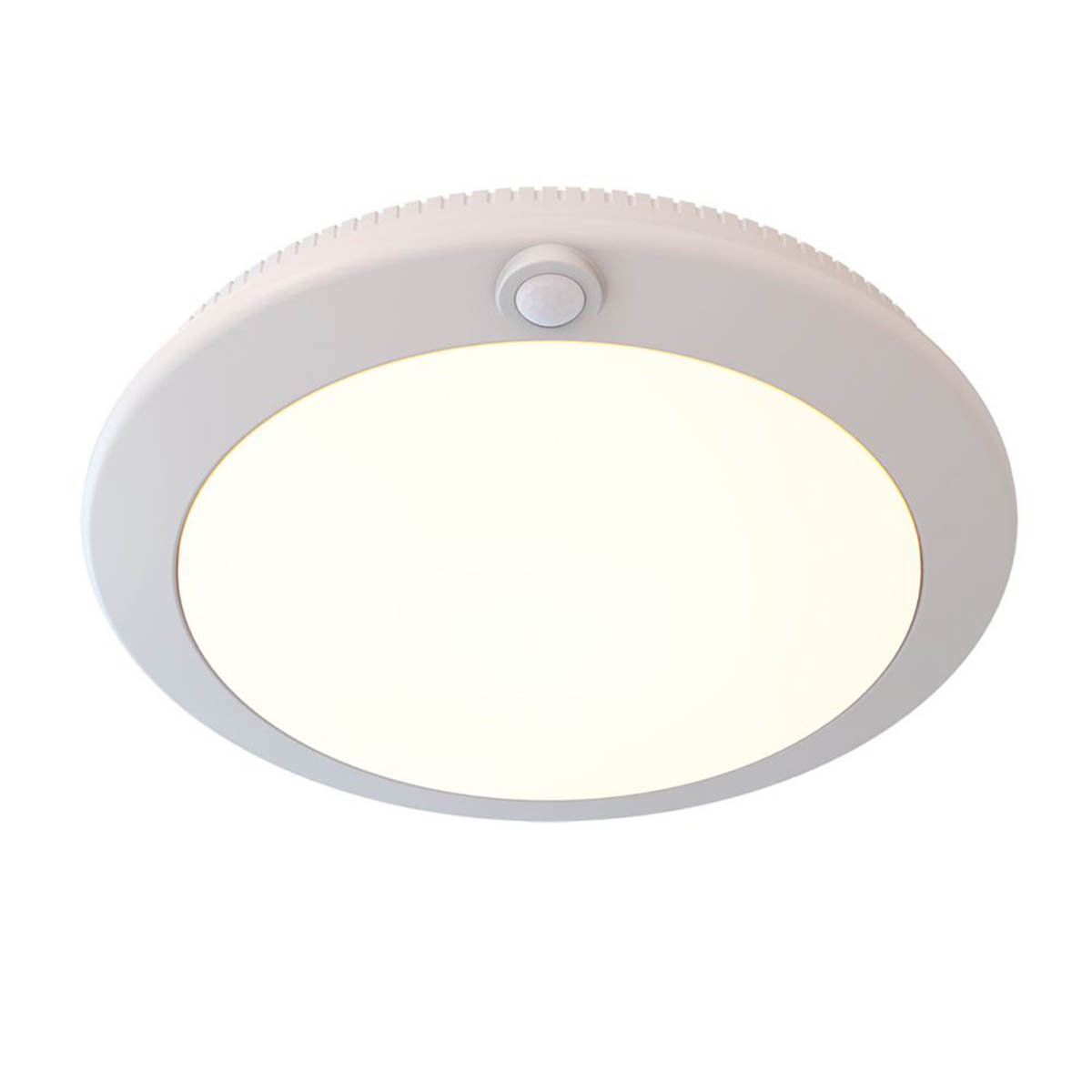 Calex Ceiling Light Integrated LED PIR Sensor White Round Rechargeable 170lm - Image 1