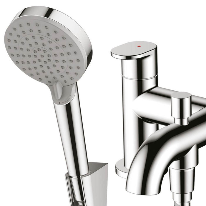 Hansgrohe Bathroom Shower Mixer Chrome Double Lever Round Modern Deck Mounted - Image 2