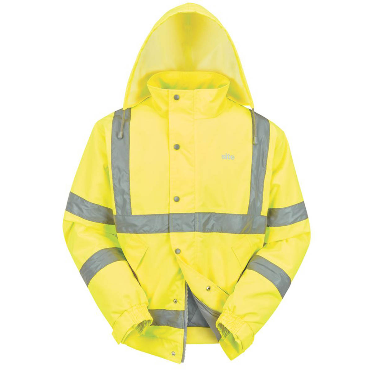 Site Hi-Vis Pilot Jacket Yellow Battell Waterproof With Hood X Large 54" Chest - Image 2