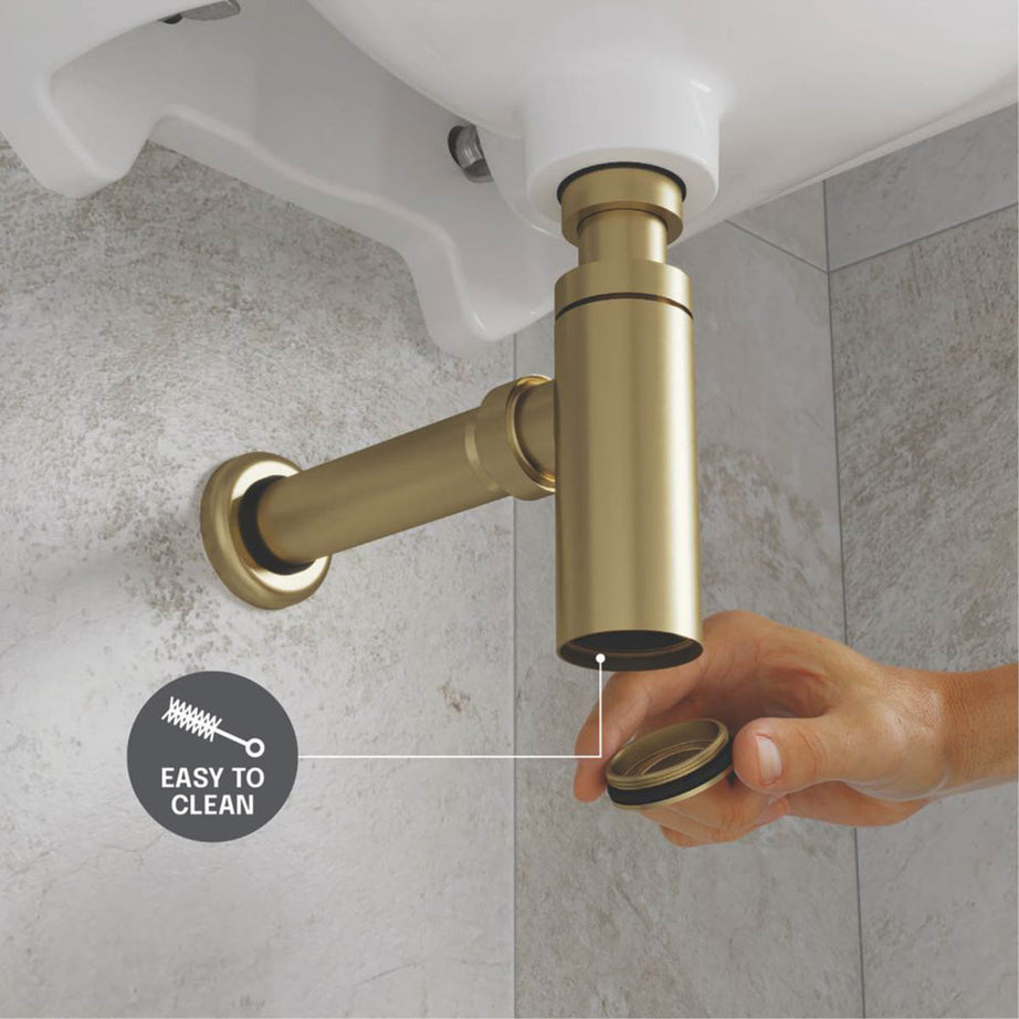 Flomasta  Bottle Trap Brushed Brass 32mm - Image 4