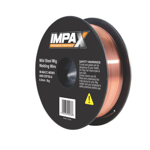 IMPAX  Welding Wire Reel Spool Roll MIG 5kg 0.8mm - Image 1