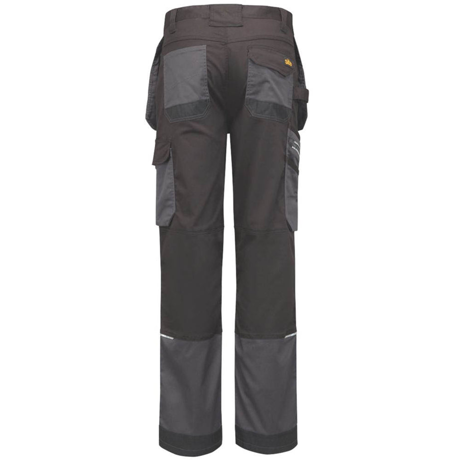 Site Work Trousers Mens Regular Fit Grey Black Stretch Multi Pockets 30W 32L - Image 3