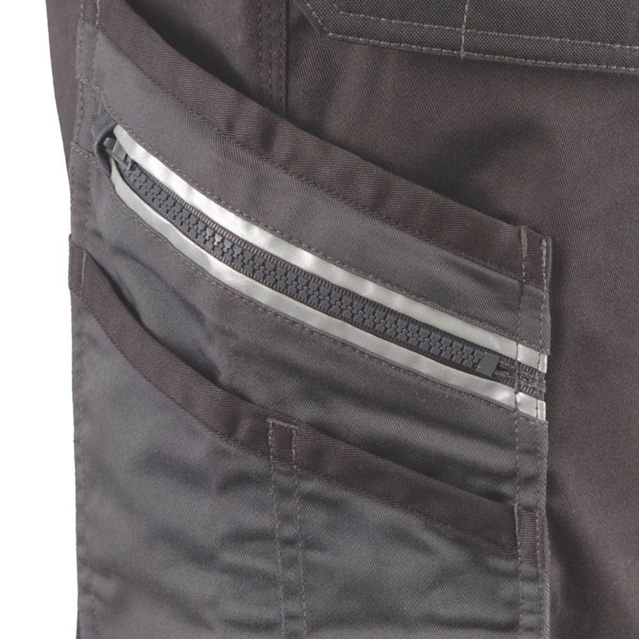 Site Work Trousers Mens Regular Fit Grey Black Stretch Multi Pockets 30W 32L - Image 6
